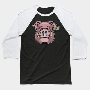 Pink Head Swine Baseball T-Shirt